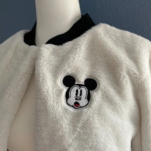 Disney Mickey Mouse Faux Fur Bomber Jacket - Picture 3 of 13